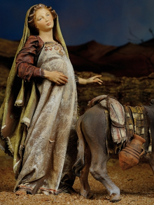 Maria und Josef auf Herbergsuche, Krippenfiguren aus der Kollektion "Immanuel" der Fa. Heide